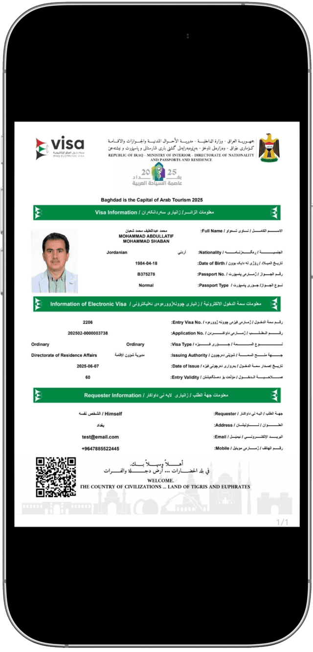 Electronic Visa Application